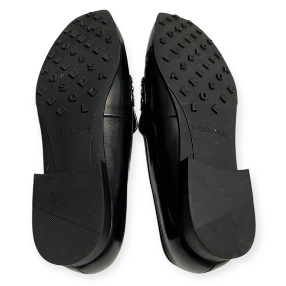 Aerosoles Women’s Studded Loafers Size 7.5 Black Leather Slip-On Comfort Shoes - Picture 7 of 7